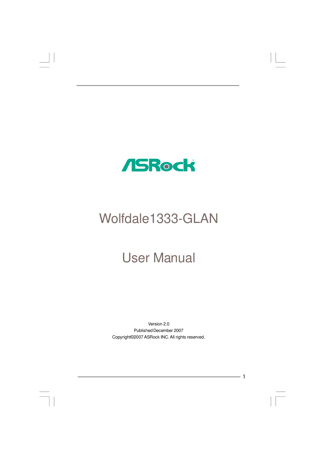 ASRock Wolfdale1333-GLAN manual 