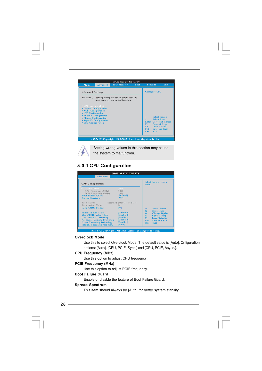 ASRock Wolfdale1333-GLAN manual CPU Configuration 