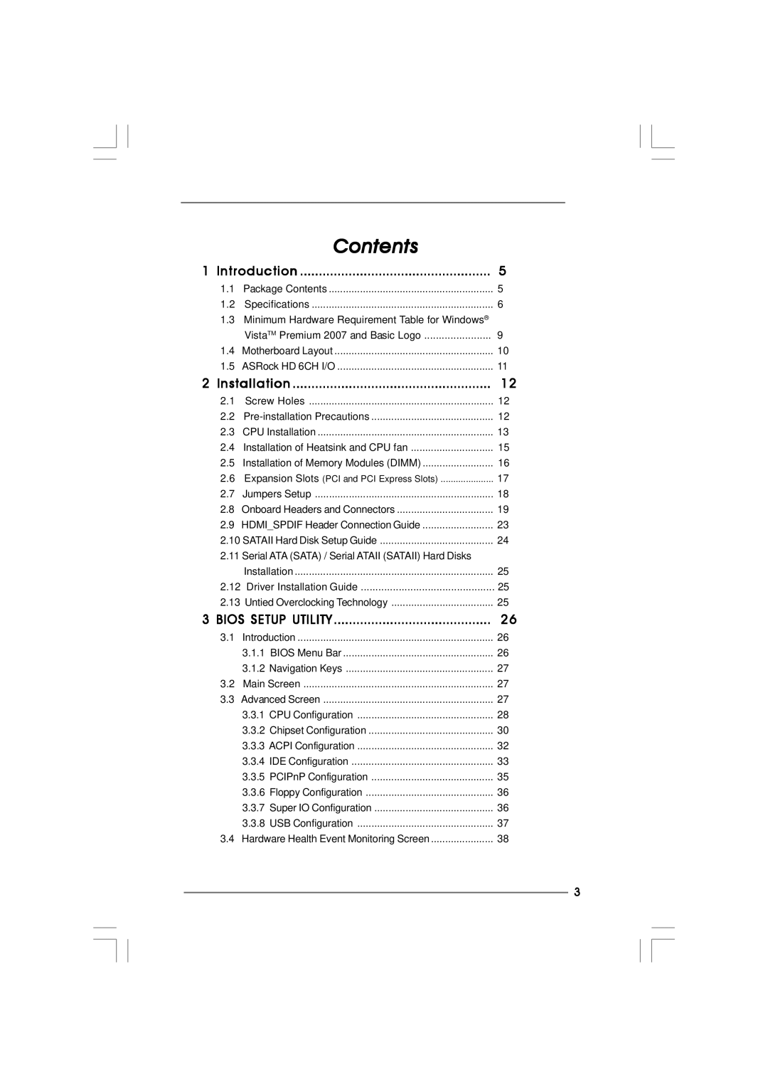 ASRock Wolfdale1333-GLAN manual Contents 