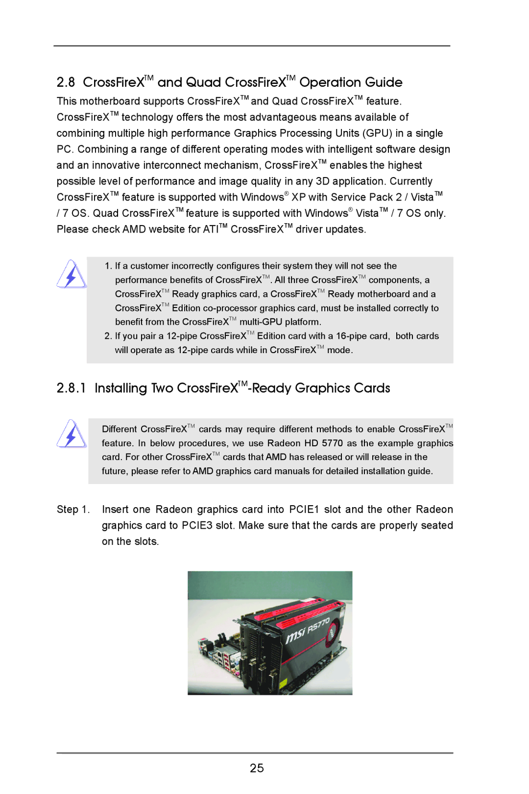 ASRock X79 Extreme4-M CrossFireXTM and Quad CrossFireXTM Operation Guide, Installing Two CrossFireXTM-Ready Graphics Cards 