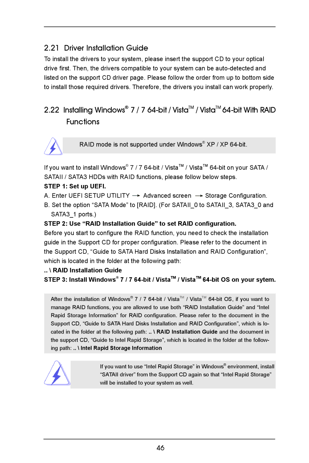 ASRock X79 Extreme4-M manual Driver Installation Guide, Set up Uefi, Use RAID Installation Guide to set RAID configuration 