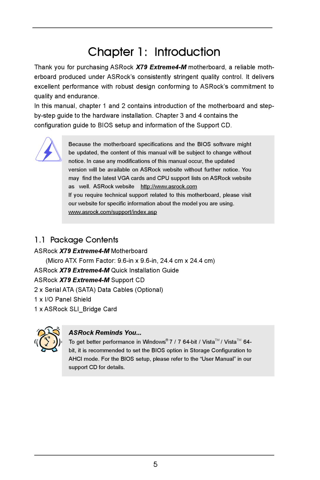 ASRock X79 Extreme4-M manual Introduction, Package Contents 