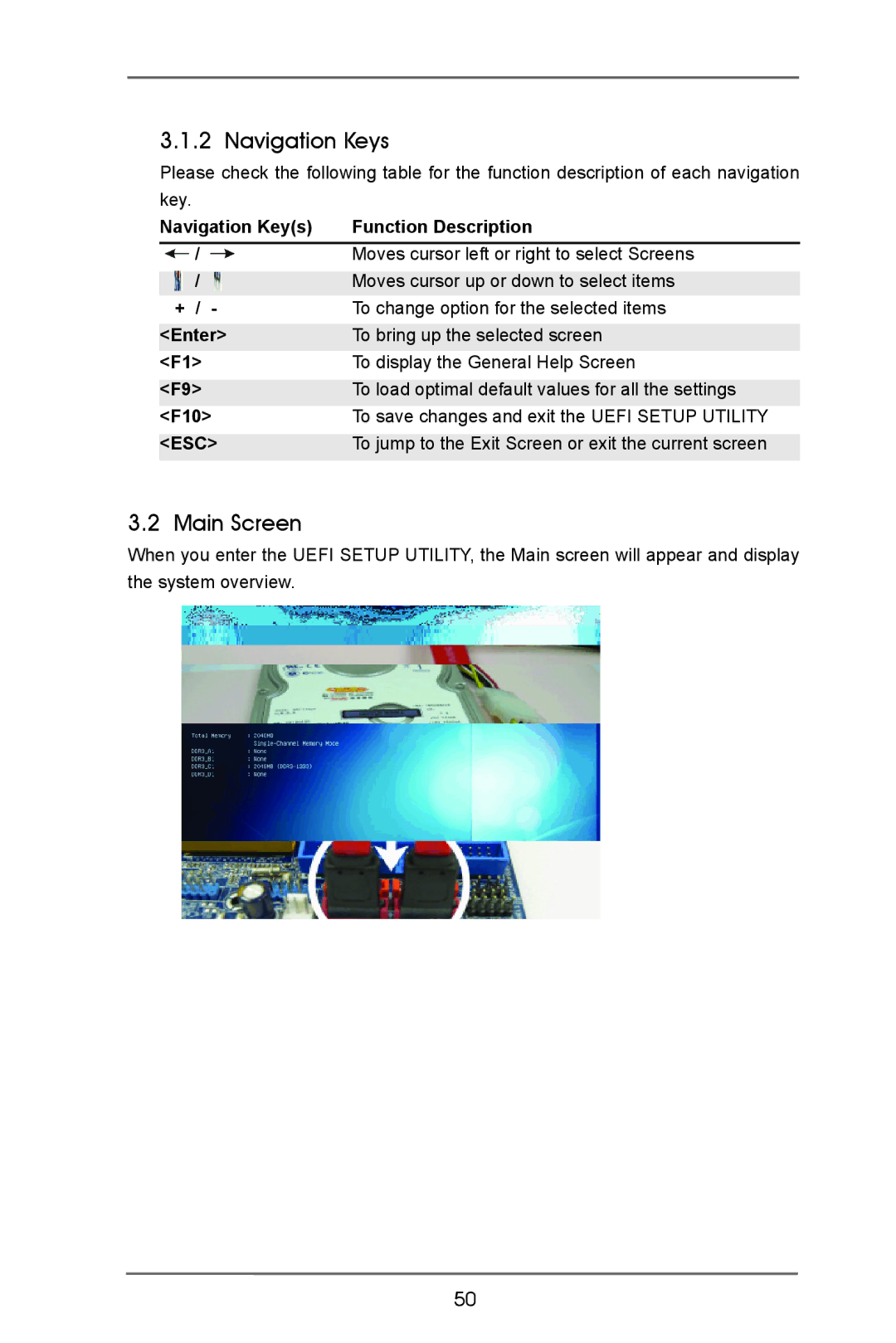 ASRock X79 Extreme4-M manual Navigation Keys, Main Screen, F10 