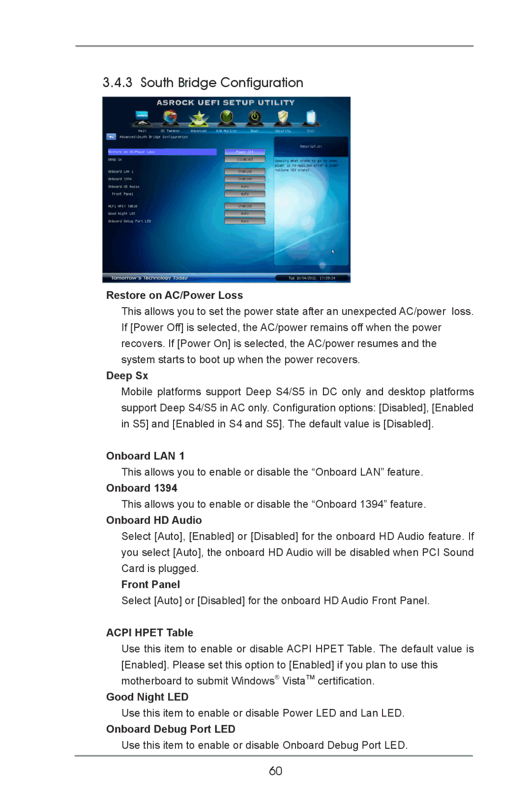 ASRock X79 Extreme4-M manual South Bridge Configuration 