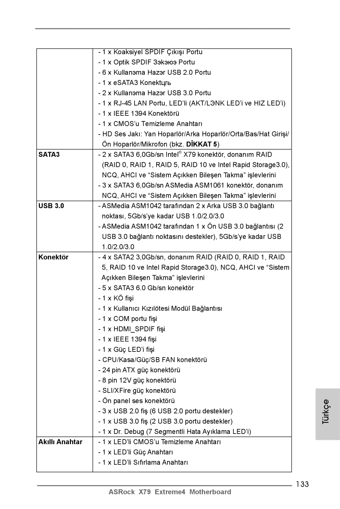 ASRock X79 Extreme4 manual 133, Konektör 