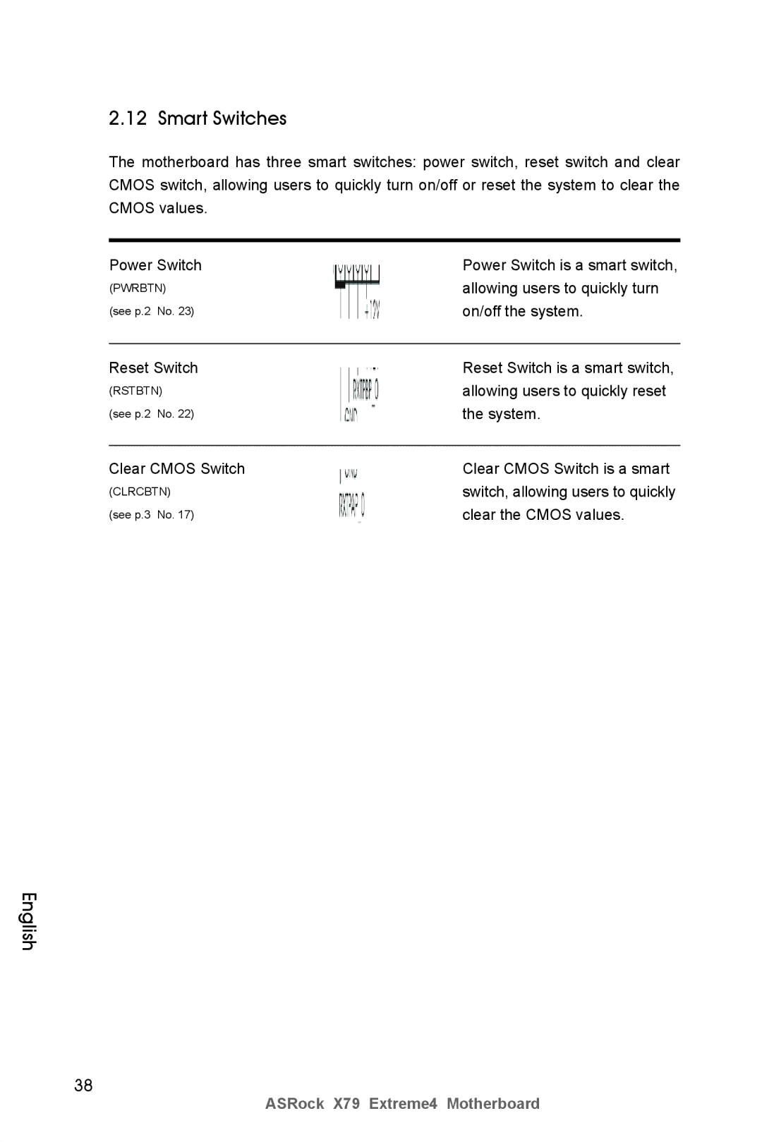 ASRock X79 Extreme4 manual Smart Switches 