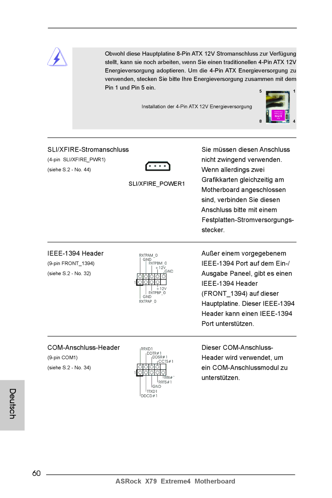 ASRock X79 Extreme4 SLI/XFIRE-Stromanschluss, IEEE-1394 Port auf dem Ein, Ausgabe Paneel, gibt es einen, Port unterstützen 