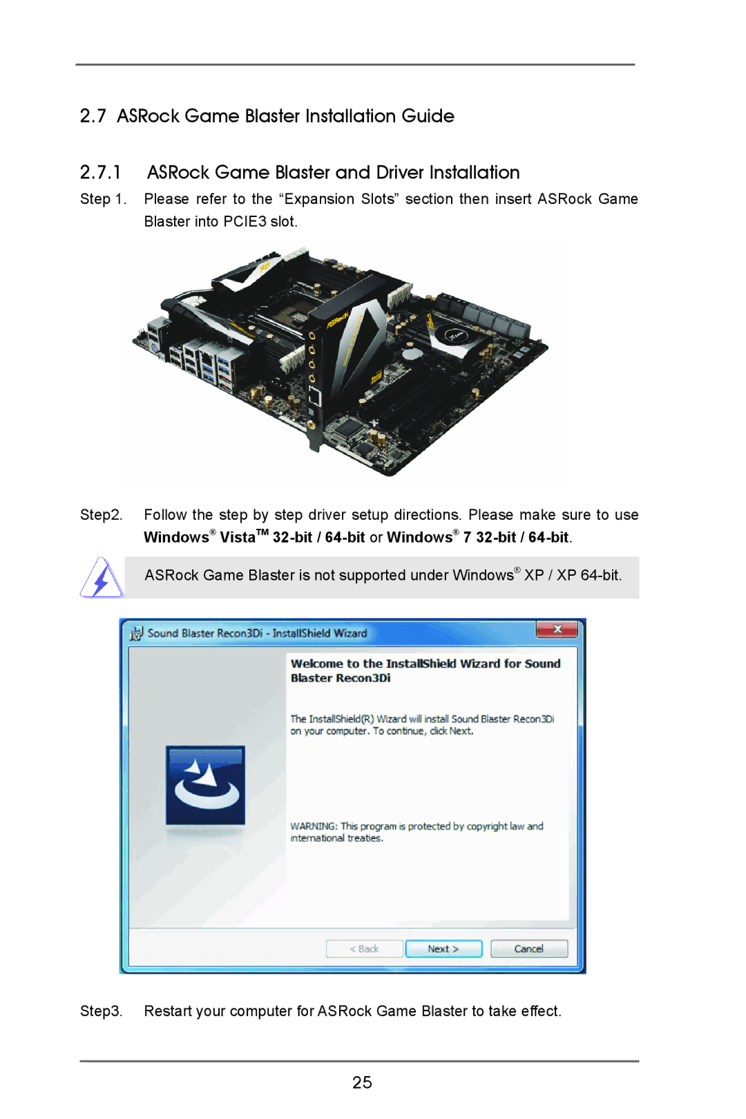 ASRock X79 Extreme9 manual Windows VistaTM 32-bit / 64-bit or Windows 7 32-bit / 64-bit 