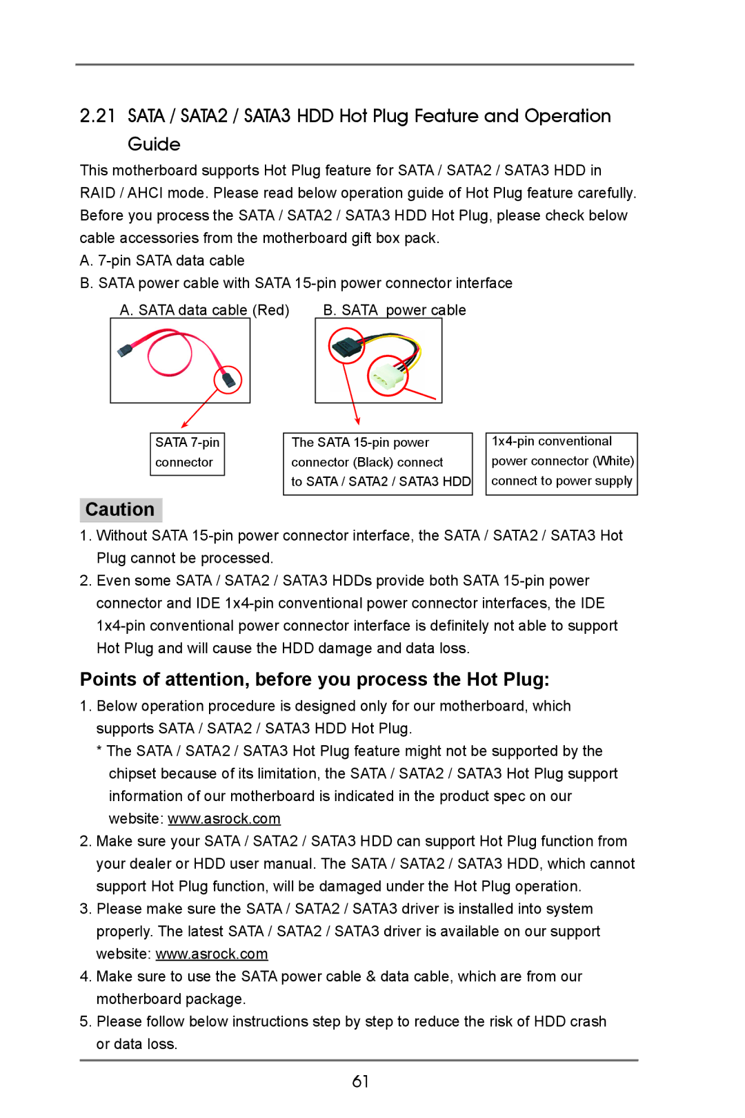 ASRock X79 Extreme9 manual Points of attention, before you process the Hot Plug 