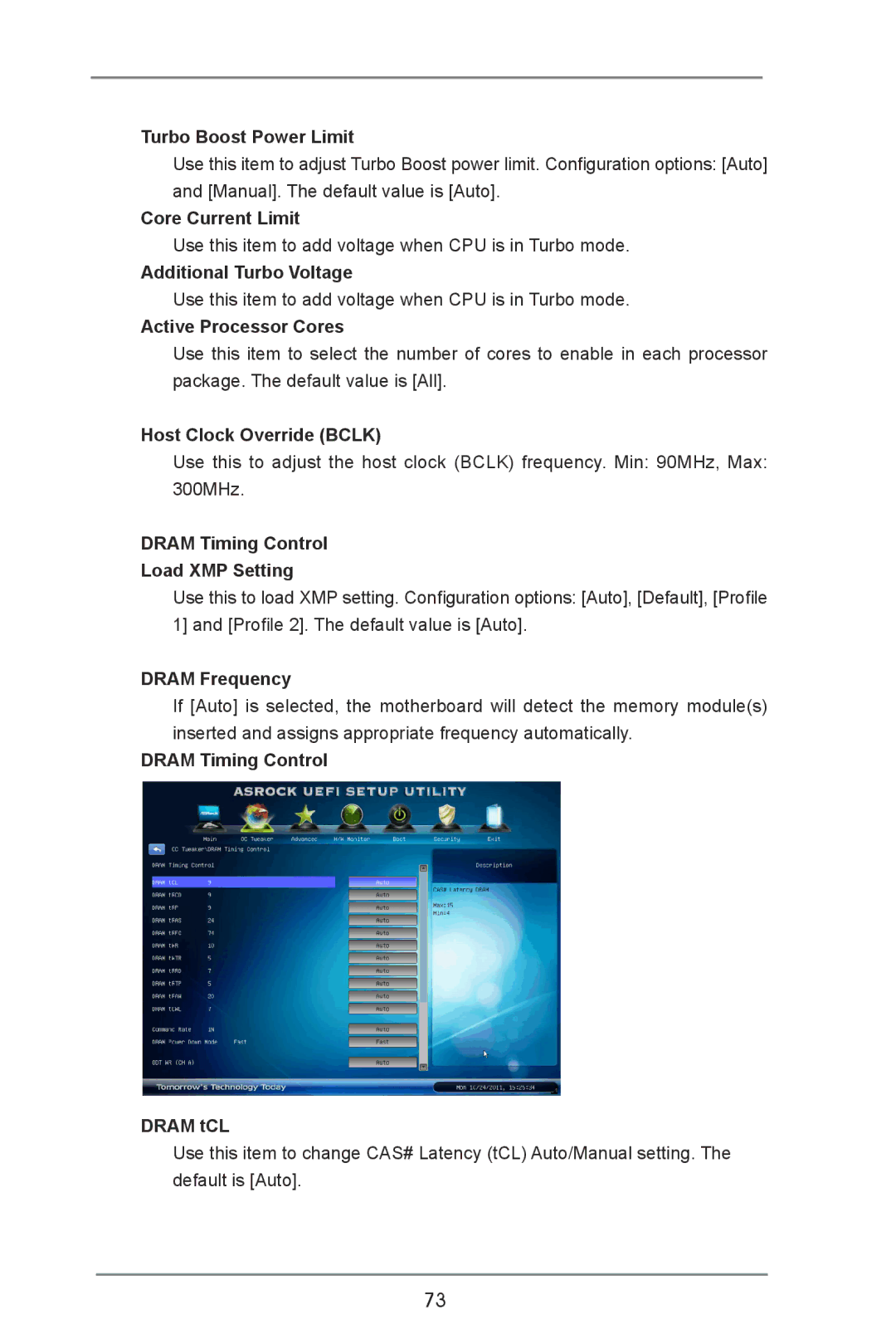 ASRock X79 Extreme9 manual Turbo Boost Power Limit, Core Current Limit, Additional Turbo Voltage, Active Processor Cores 