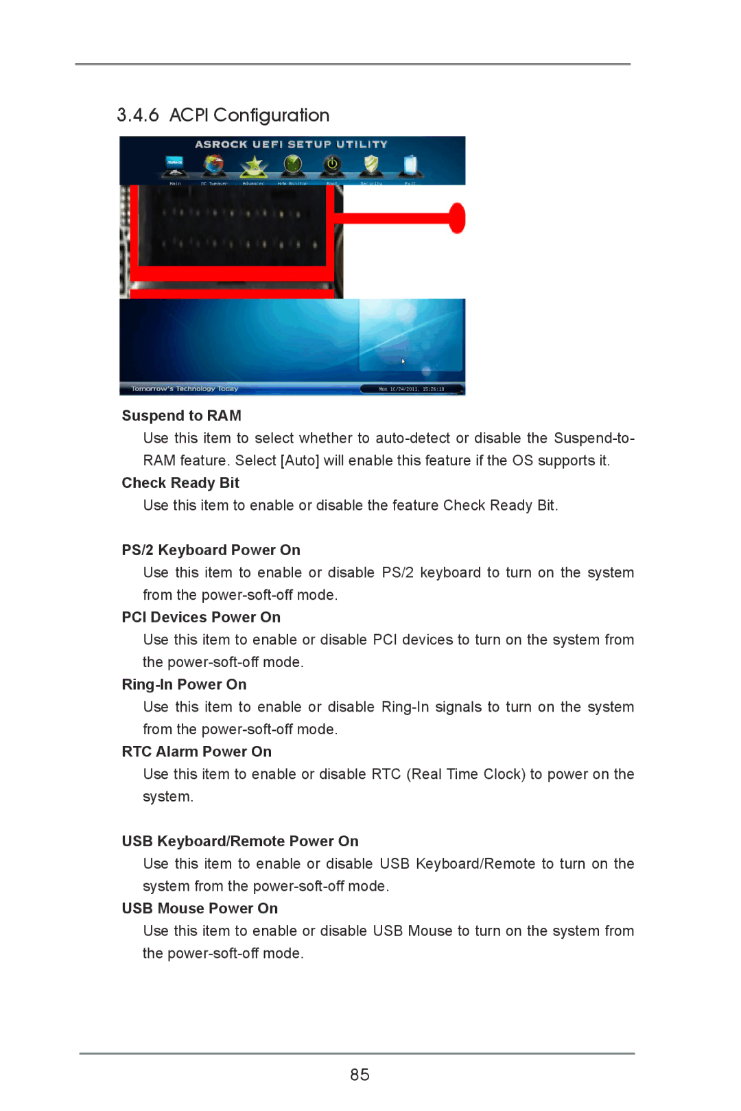 ASRock X79 Extreme9 manual Acpi Configuration 