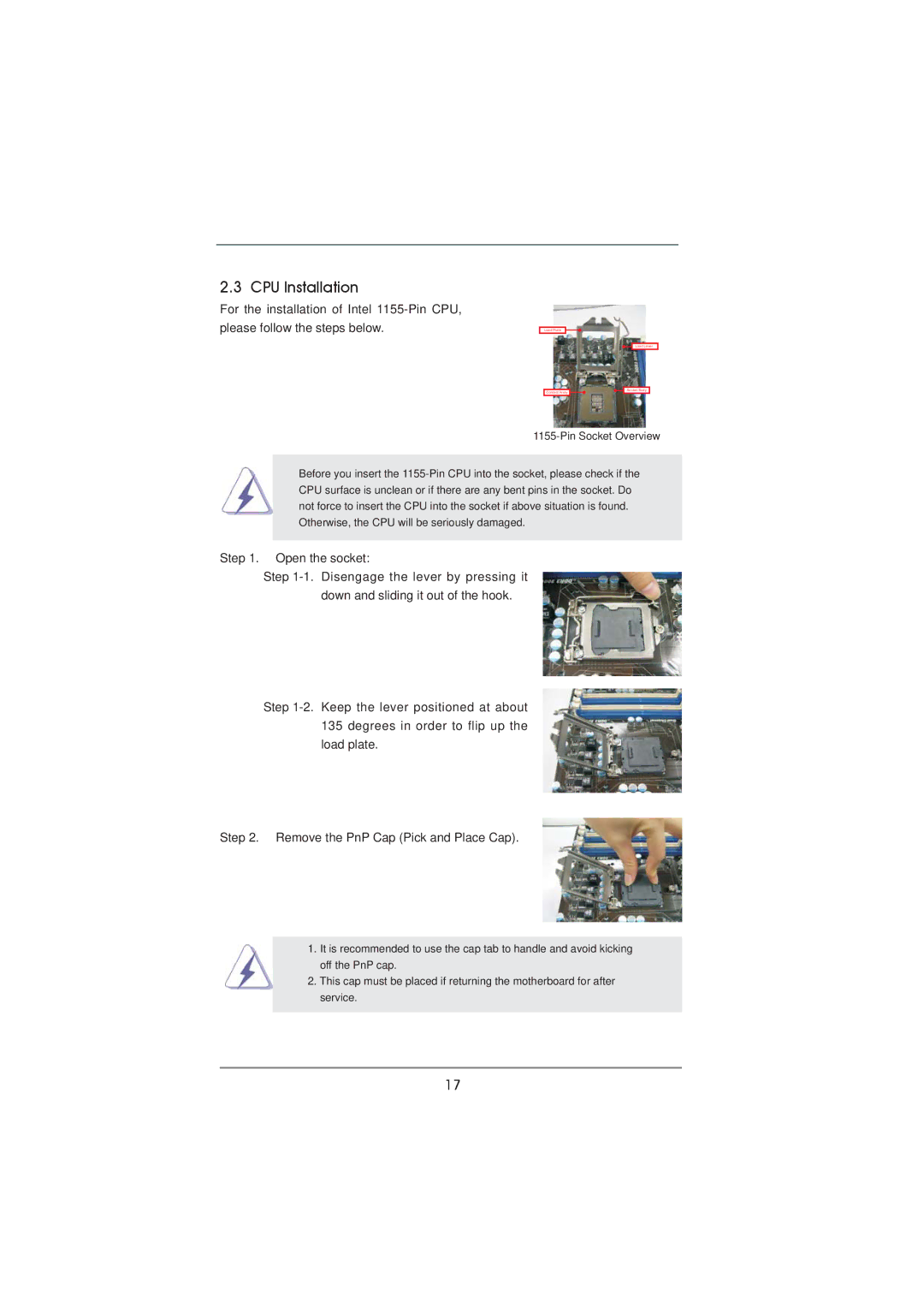 ASRock Z75 Pro3 manual CPU Installation 