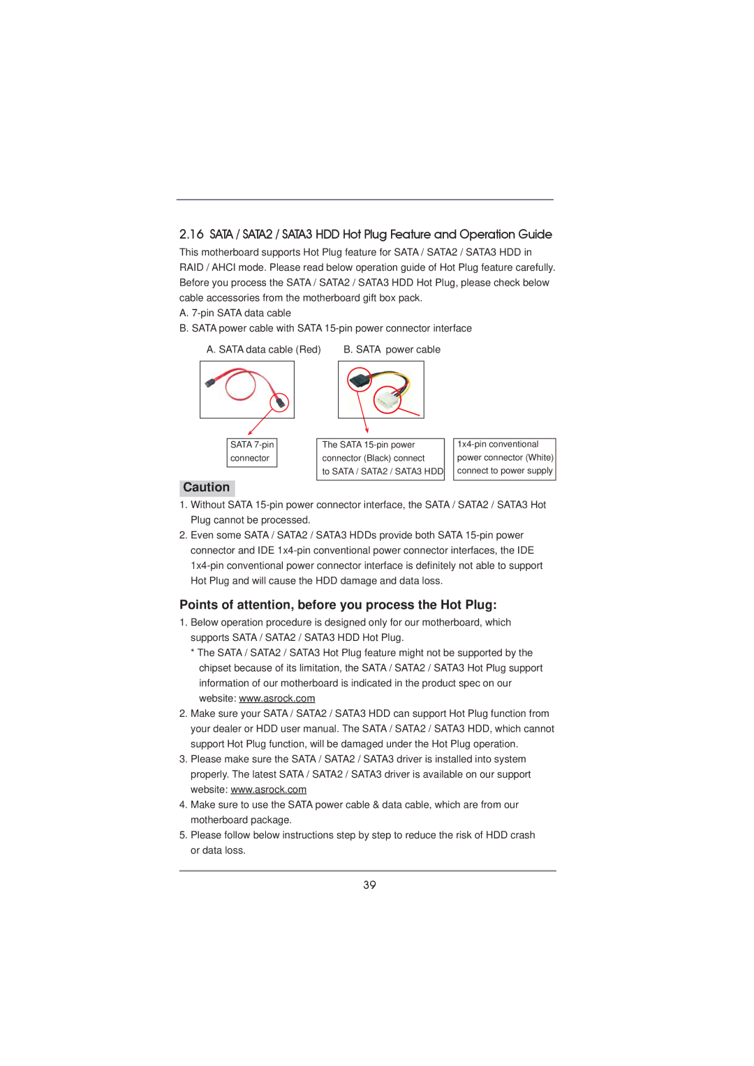 ASRock Z75 Pro3 manual Points of attention, before you process the Hot Plug 