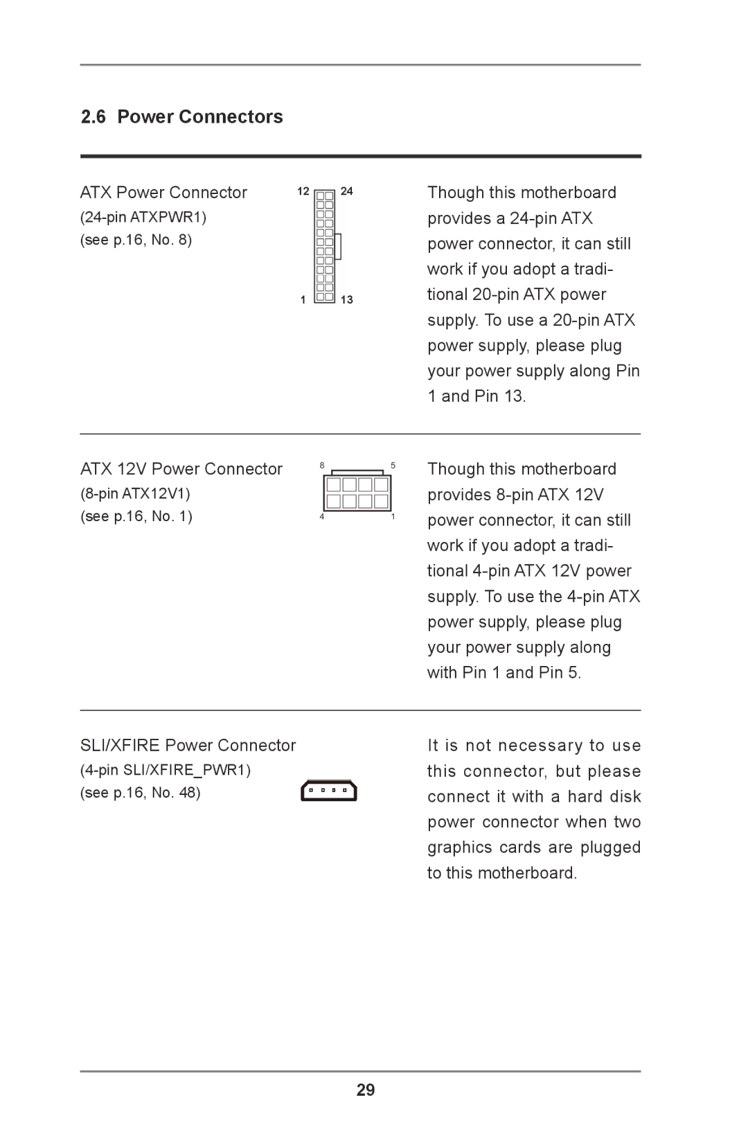 ASRock Z77 Extreme11 manual Power Connectors, ATX Power Connector 