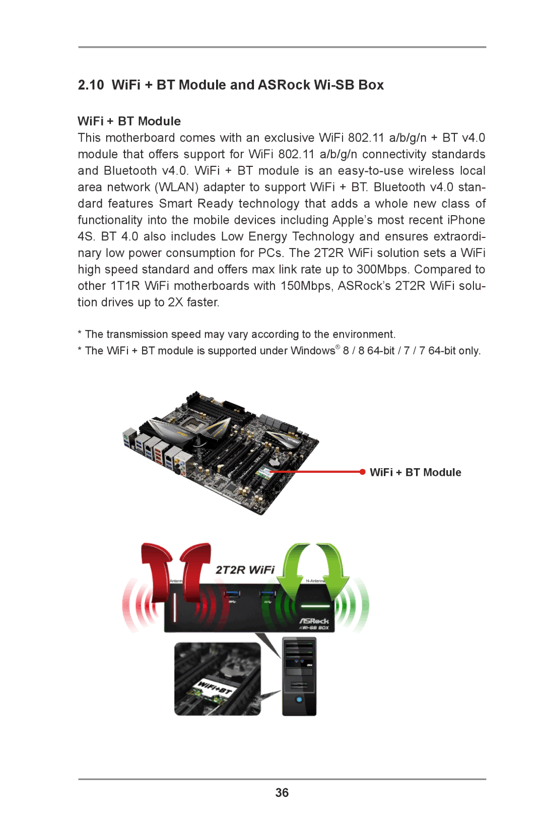 ASRock Z77 Extreme11 manual WiFi + BT Module and ASRock Wi-SB Box 