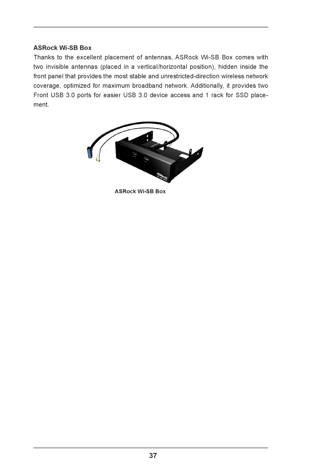 ASRock Z77 Extreme11 manual ASRock Wi-SB Box 
