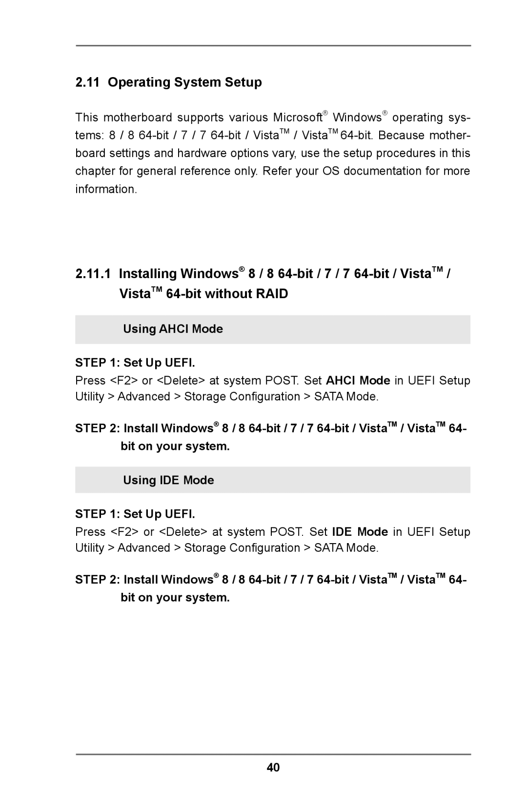 ASRock Z77 Extreme11 manual Operating System Setup, Using Ahci Mode Set Up Uefi 