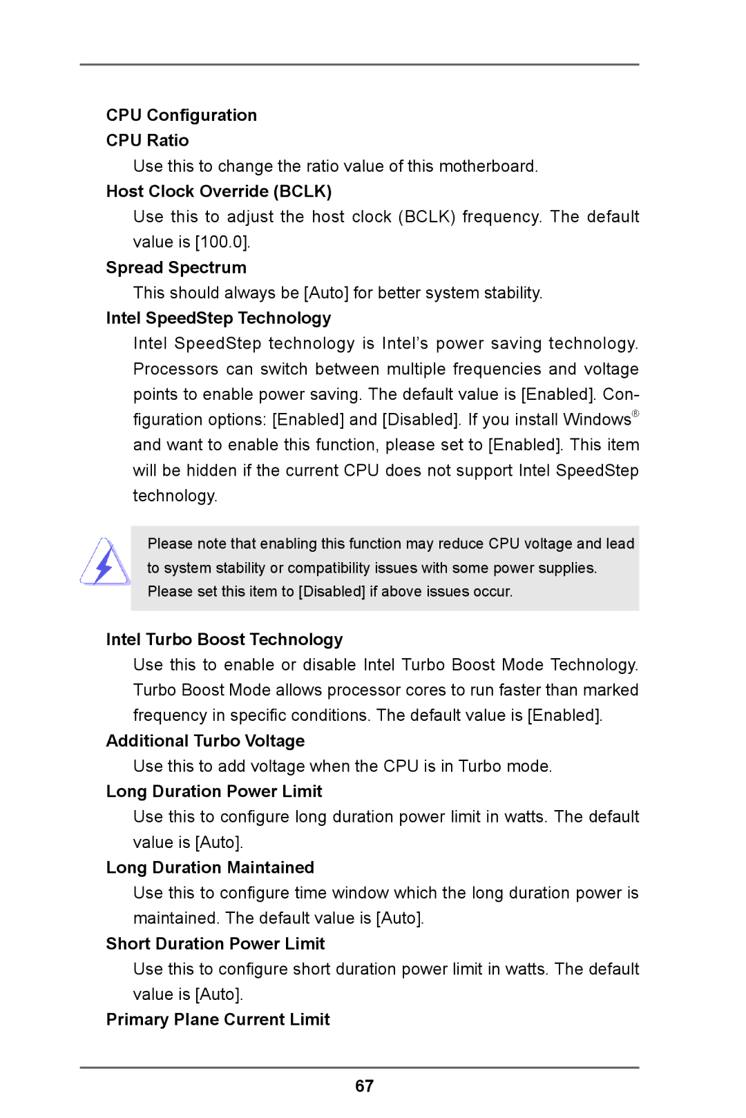 ASRock Z77 Extreme11 CPU Configuration CPU Ratio, Host Clock Override Bclk, Spread Spectrum, Intel SpeedStep Technology 