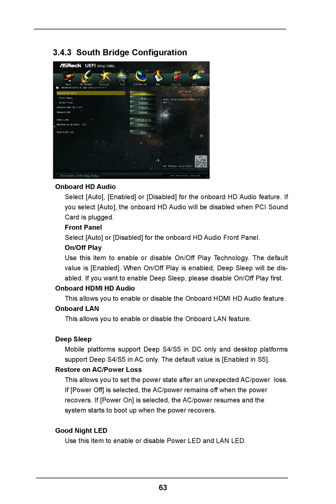 ASRock Z77 Extreme3 manual South Bridge Configuration 