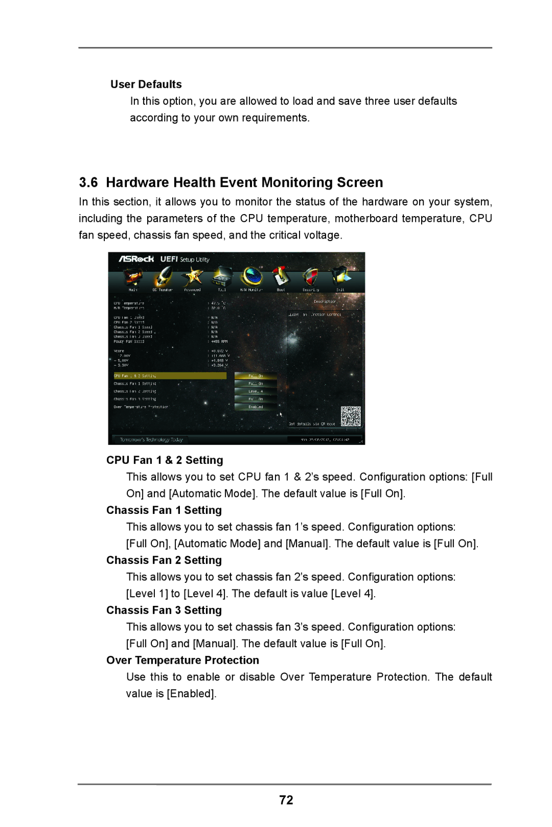 ASRock Z77 Extreme3 manual Hardware Health Event Monitoring Screen 