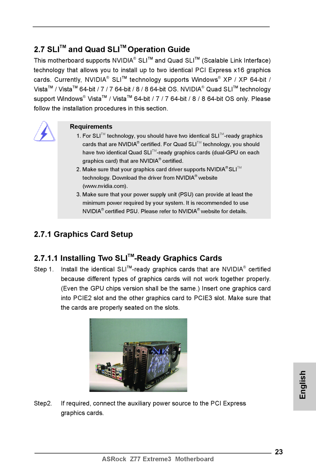 ASRock Z77 Extreme3 manual Slitm and Quad Slitm Operation Guide, Requirements 