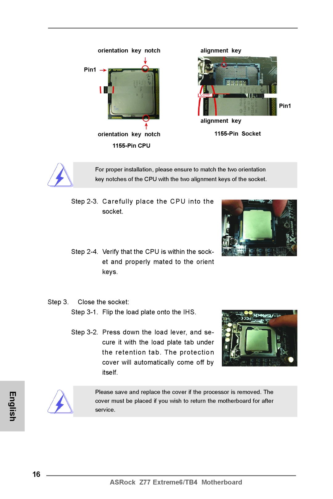 ASRock Z77 Extreme6/TB4 manual English 