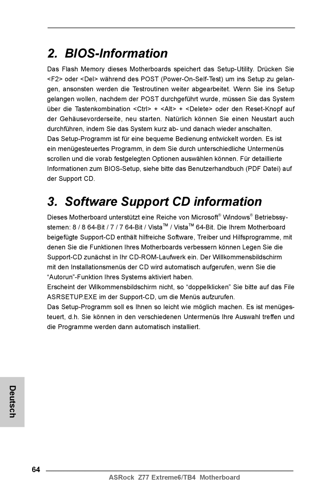 ASRock Z77 Extreme6/TB4 manual BIOS-Information 