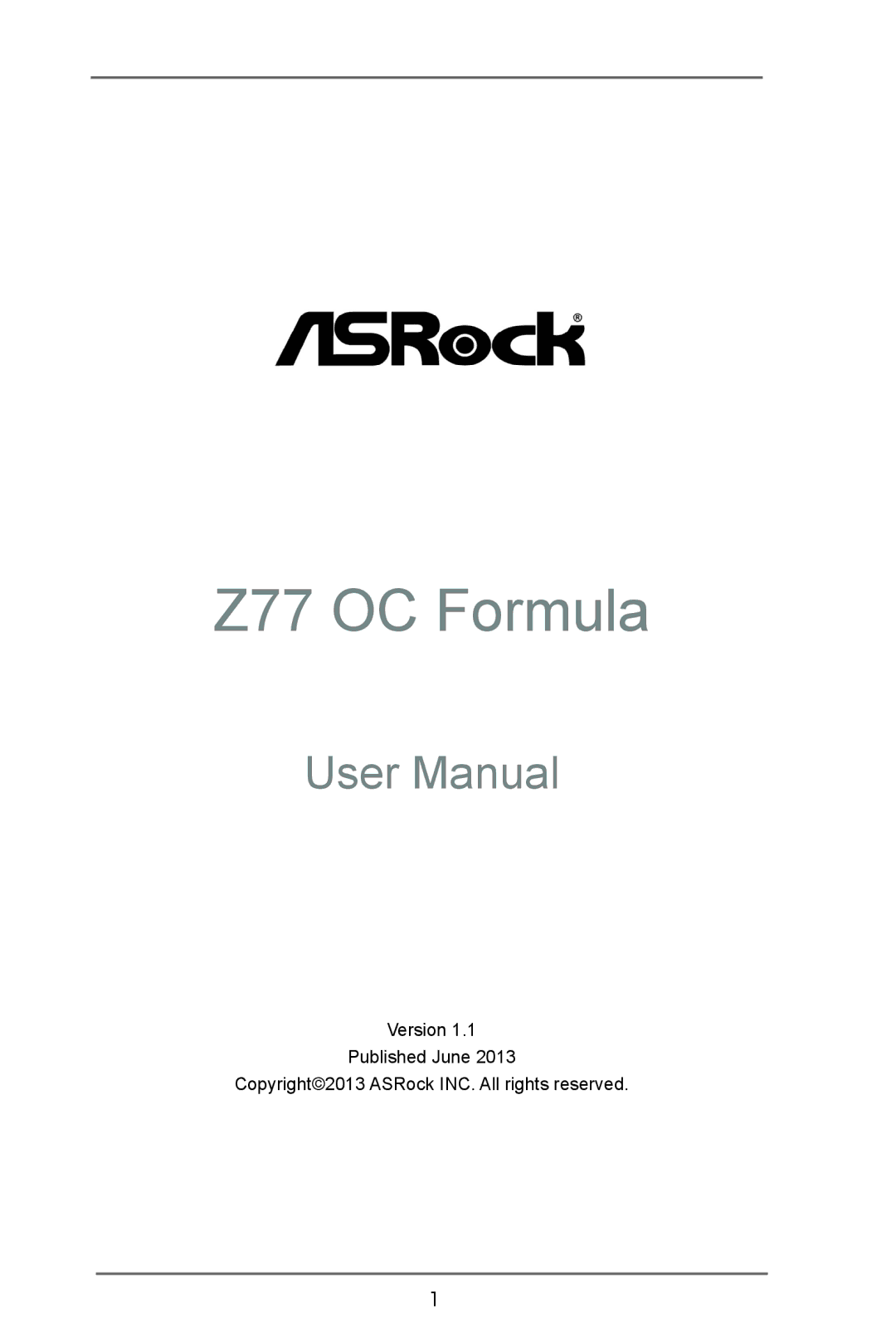 ASRock Z77 OC Formula manual 