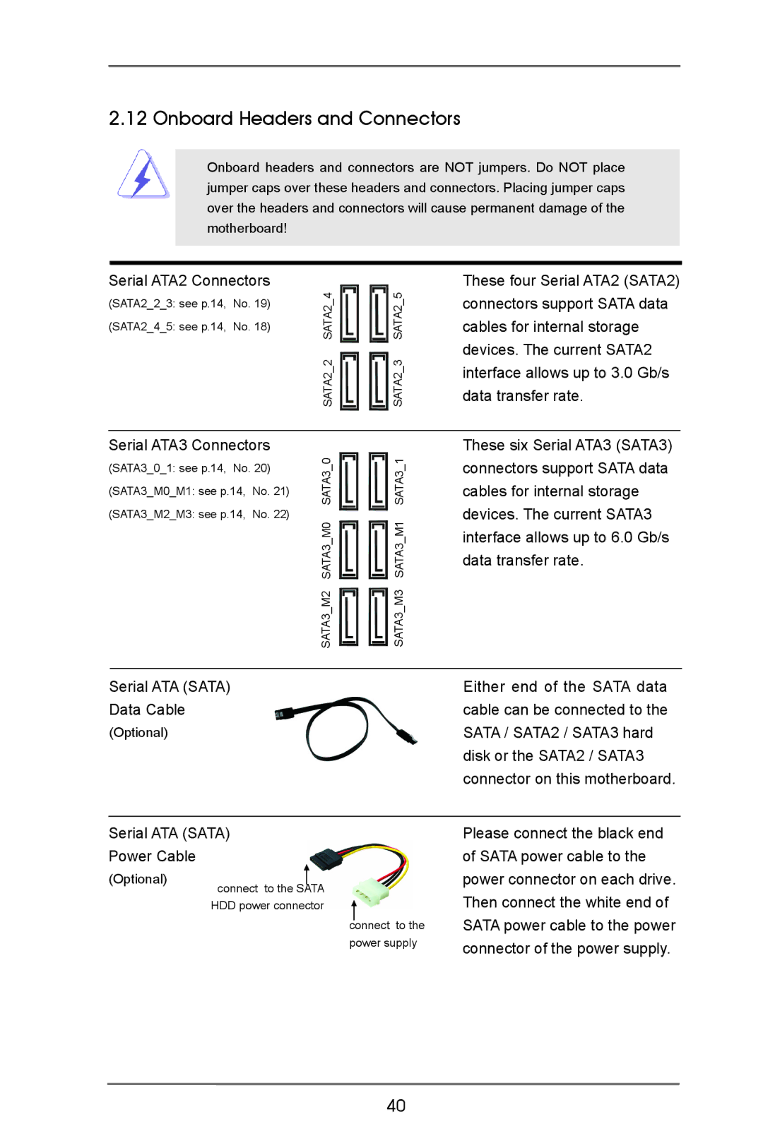 ASRock Z77 OC Formula manual Onboard Headers and Connectors, Serial ATA2 Connectors, Serial ATA3 Connectors 