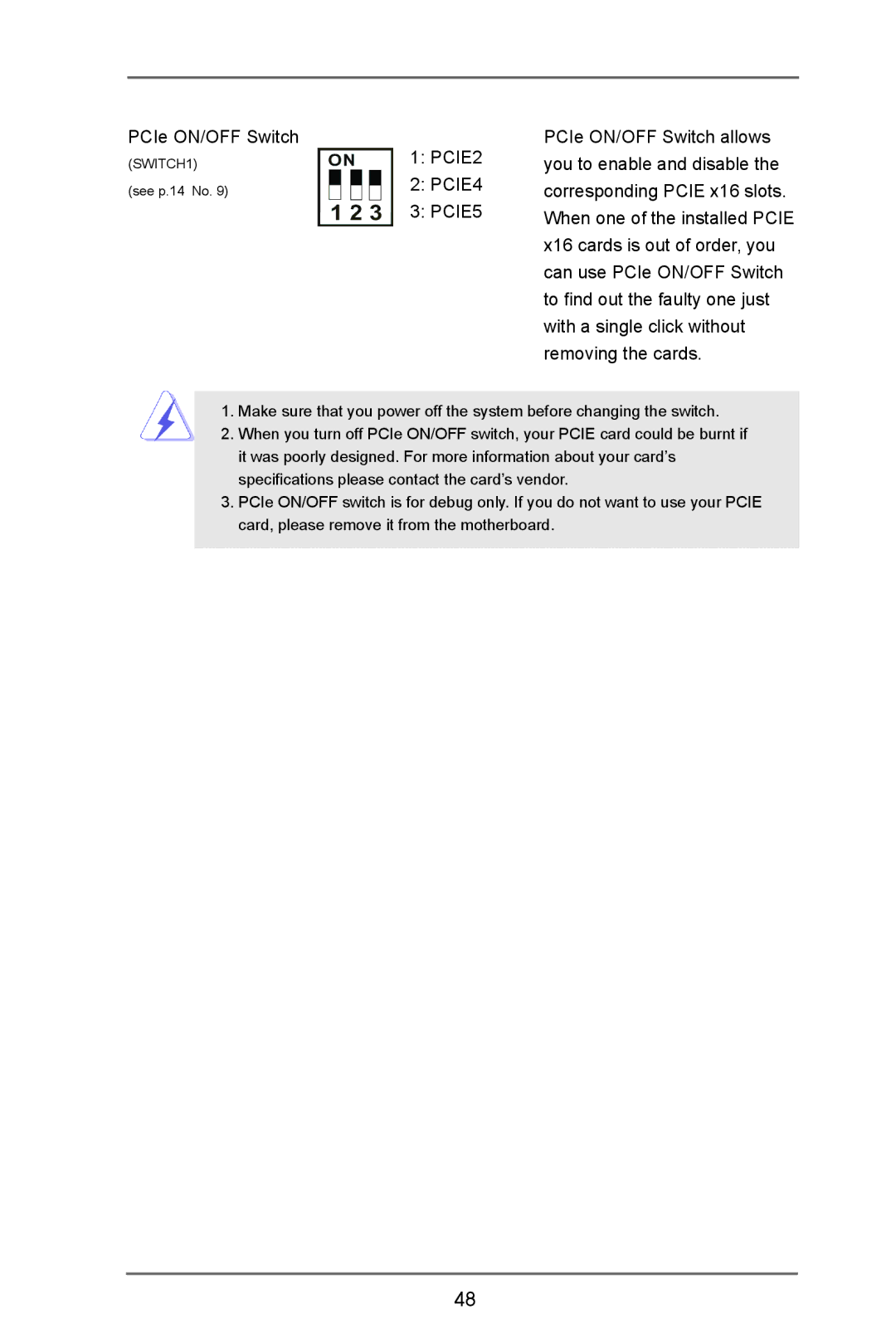 ASRock Z77 OC Formula manual PCIE2, PCIE4, PCIE5 