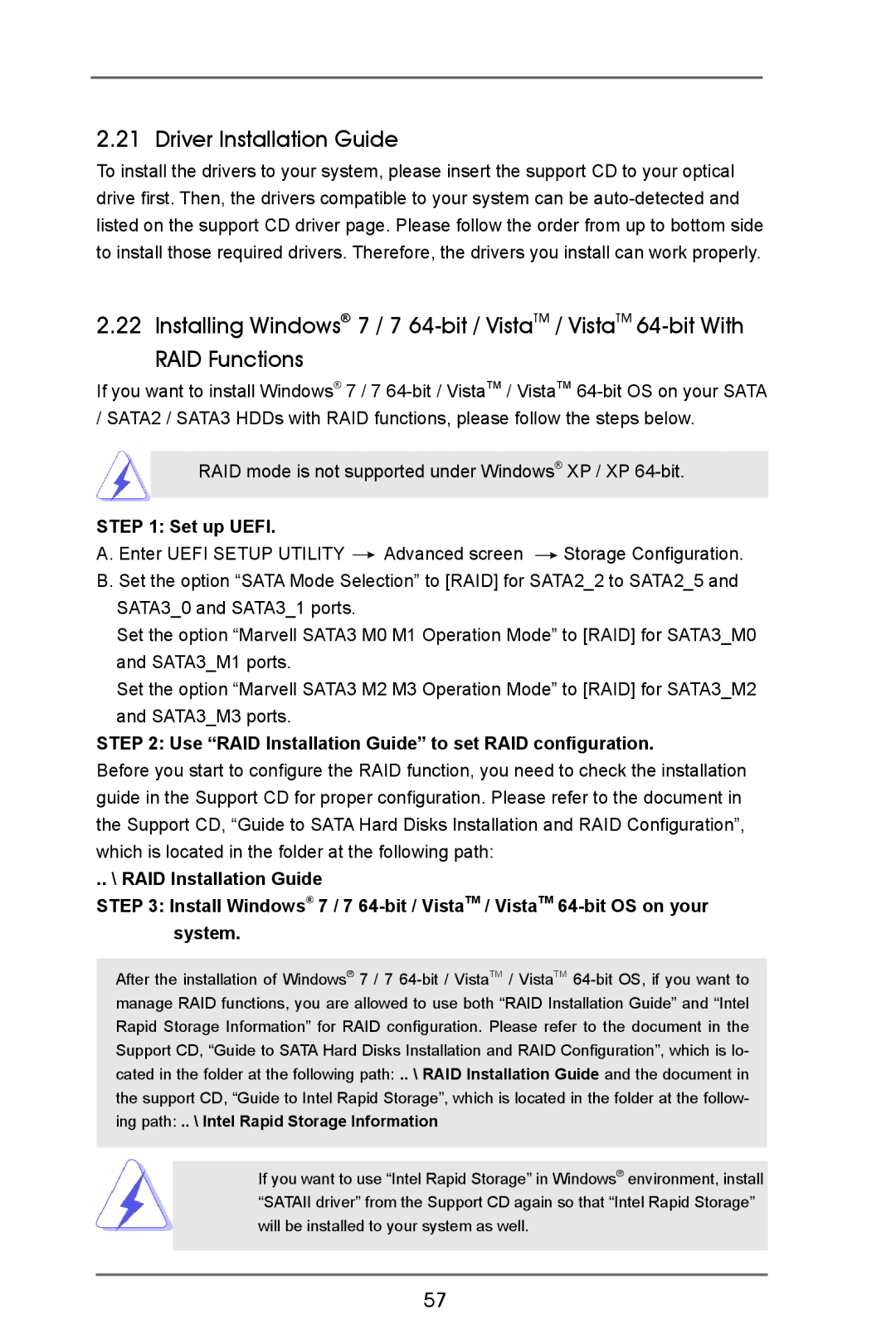 ASRock Z77 OC Formula manual Driver Installation Guide, Set up Uefi, Use RAID Installation Guide to set RAID configuration 