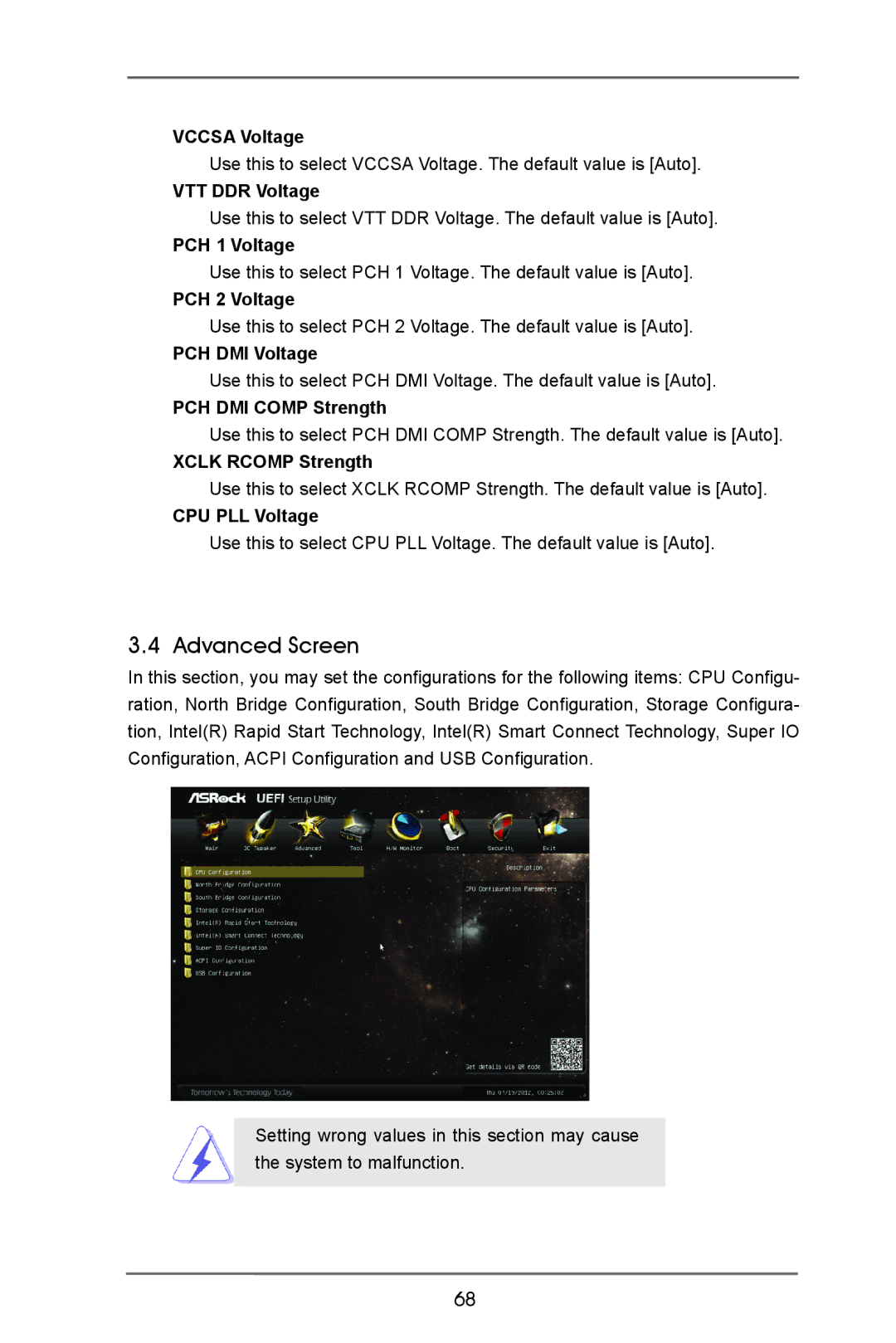 ASRock Z77 OC Formula manual Advanced Screen 