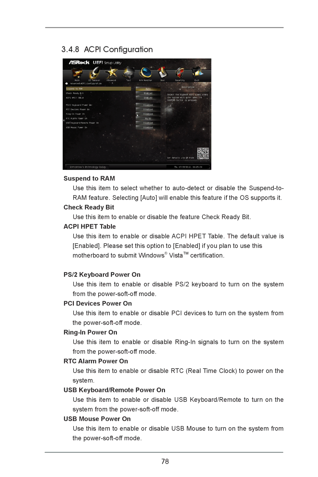 ASRock Z77 OC Formula manual Acpi Configuration 