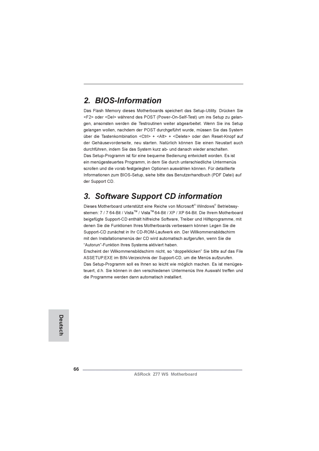 ASRock Z77 WS manual BIOS-Information 