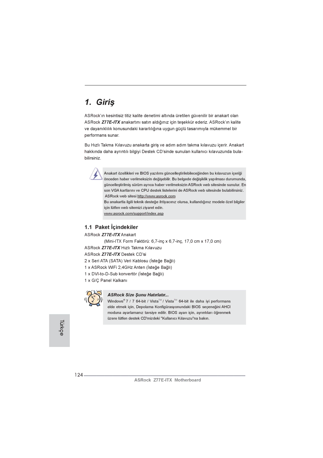 ASRock Z77E-ITX manual Türkçe, 124 