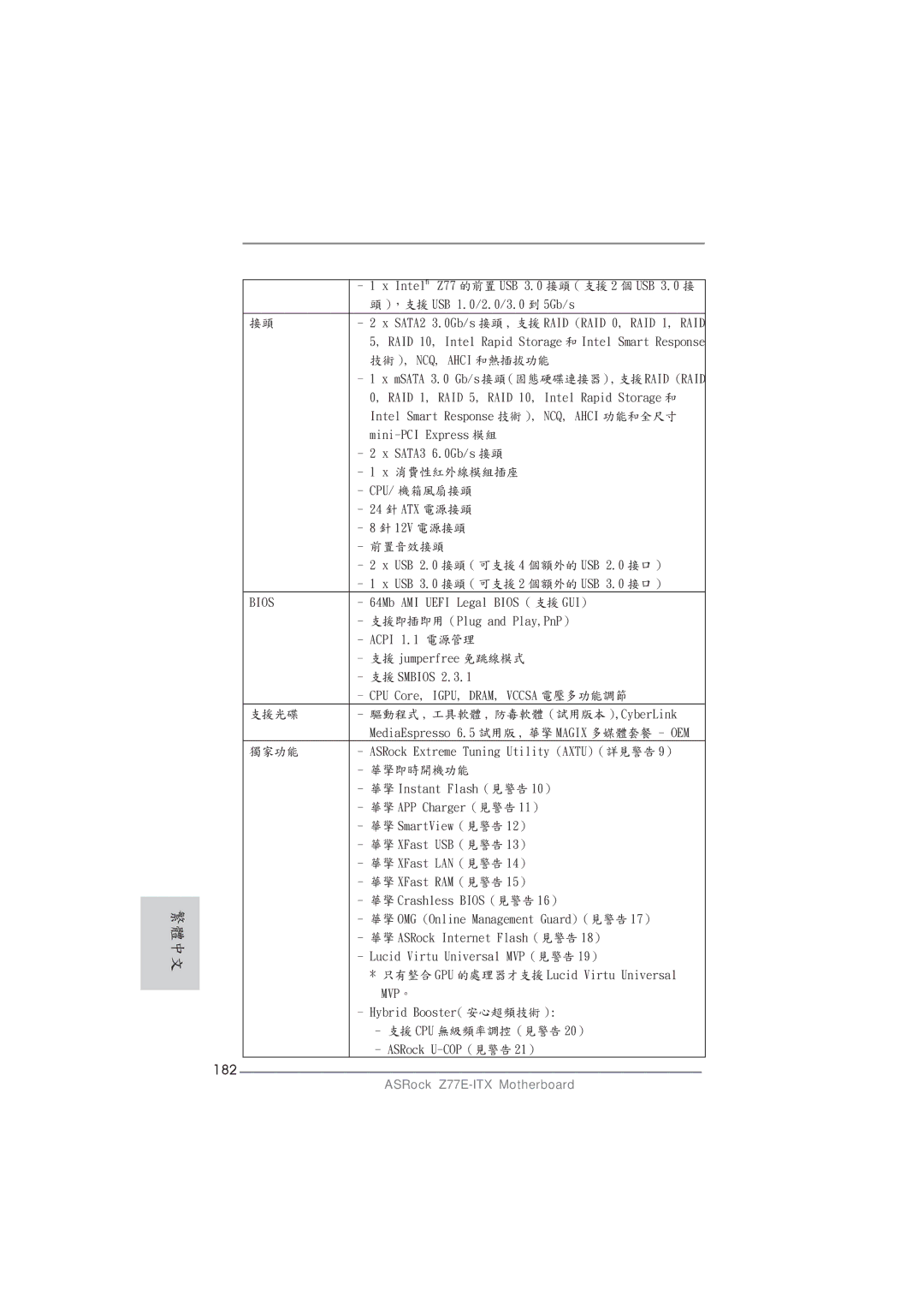 ASRock Z77E-ITX manual 182 