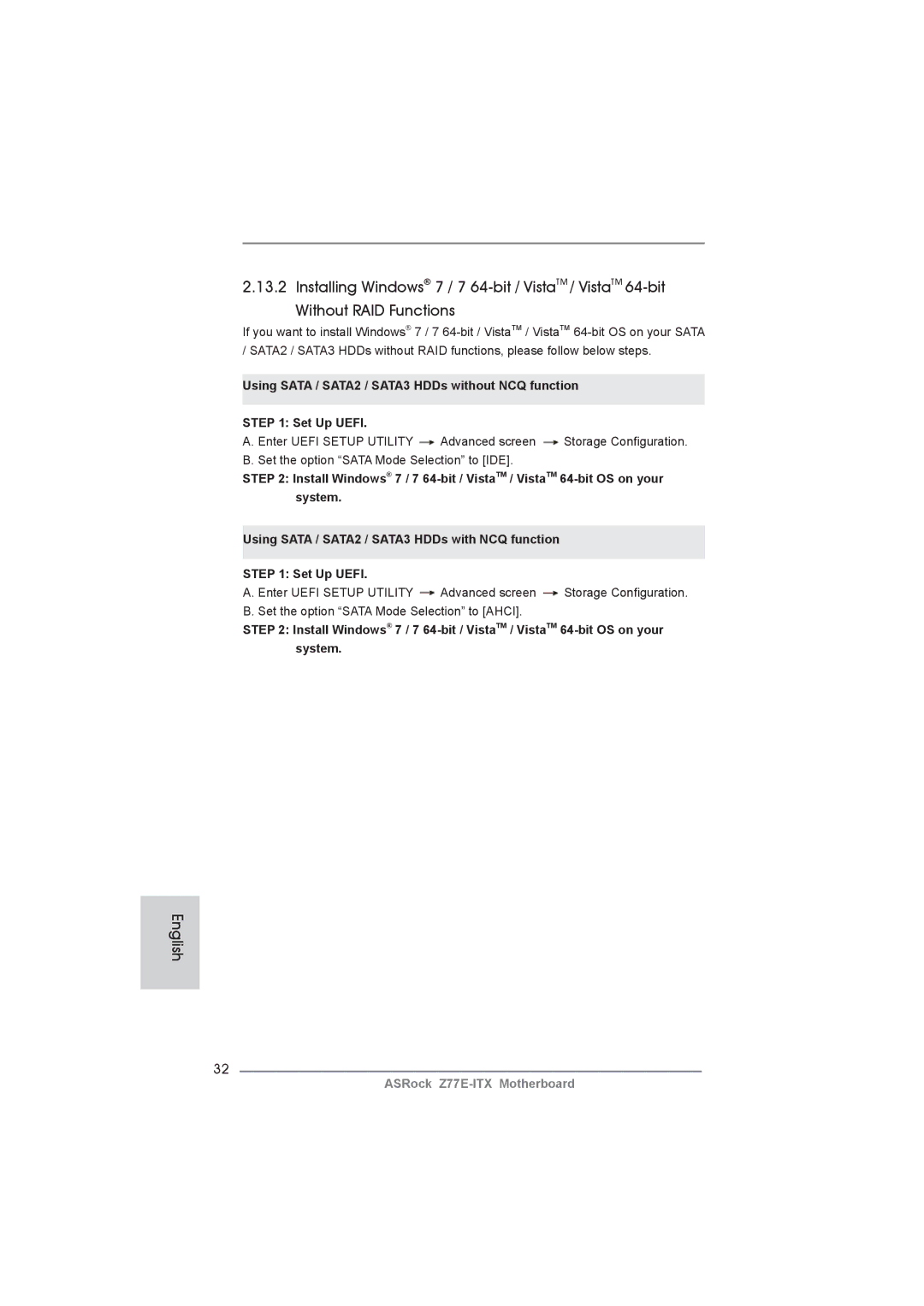 ASRock Z77E-ITX manual English 