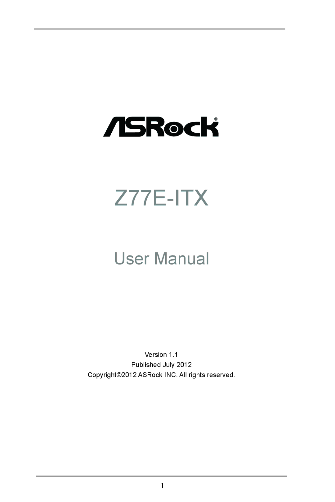 ASRock Z77E-ITX manual 