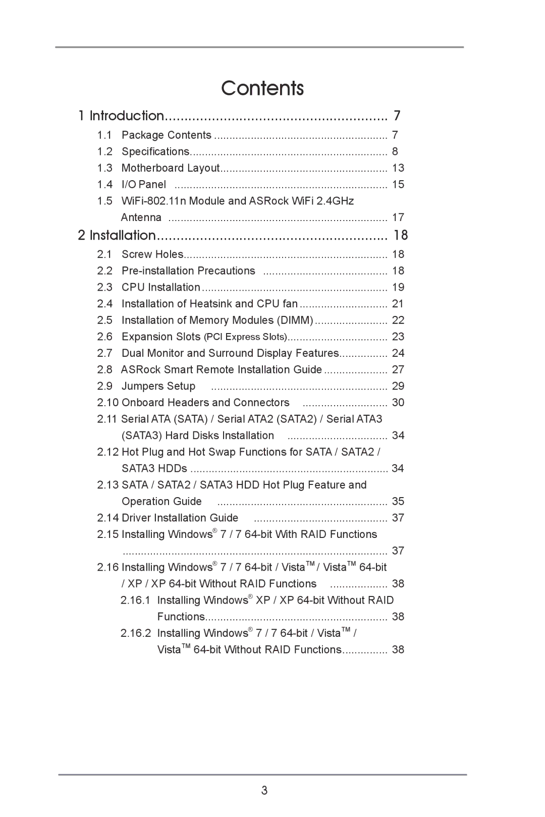 ASRock Z77E-ITX manual Contents 