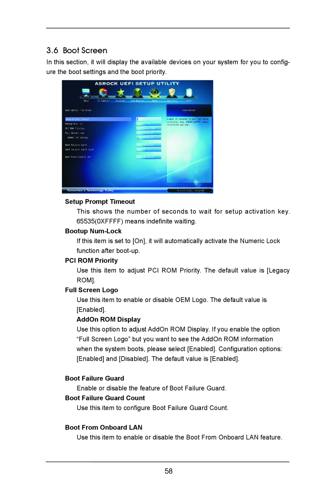 ASRock Z77E-ITX manual Boot Screen 