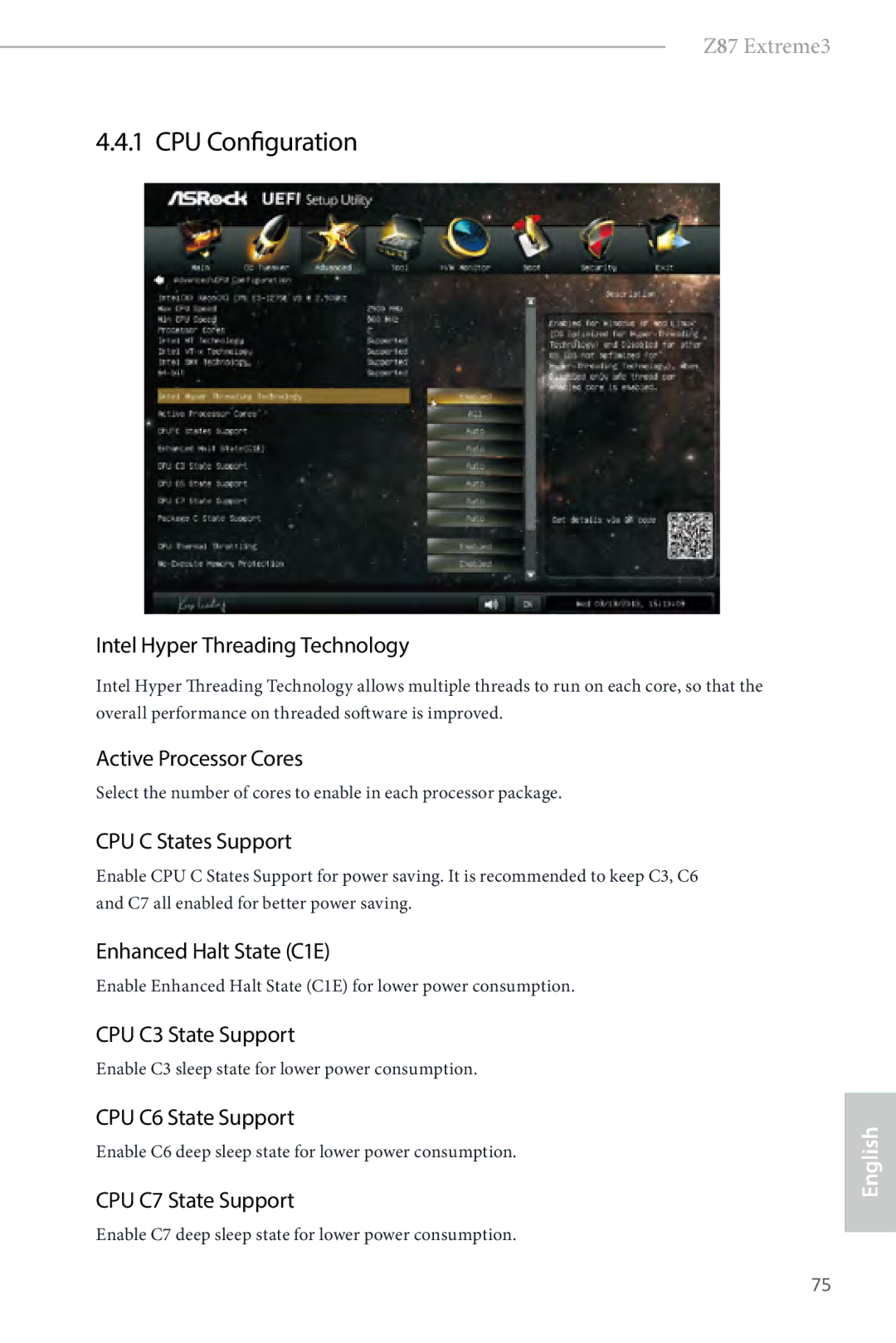 ASRock Z87 Extreme3 manual CPU Configuration 