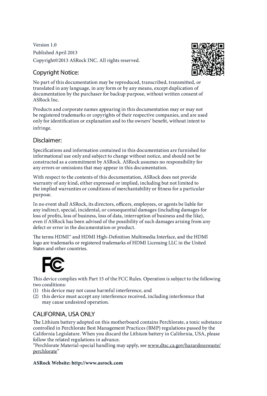 ASRock Z87 Extreme3 manual Copyright Notice, Infringe 