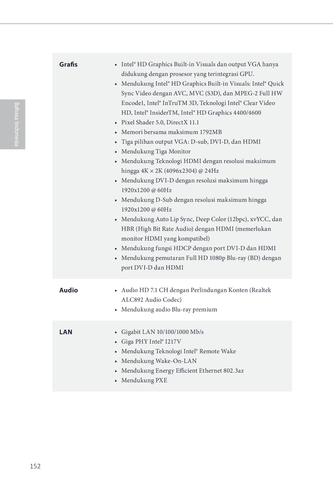 ASRock Z87 Extreme3 manual 152, Grafis 