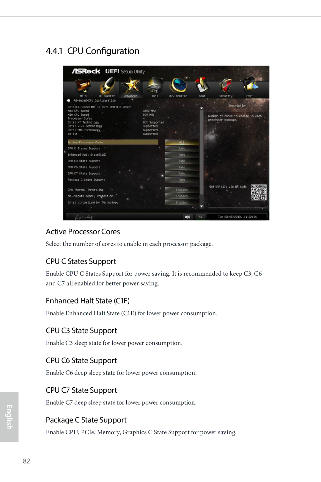 ASRock Z87 Extreme4 manual CPU Configuration 