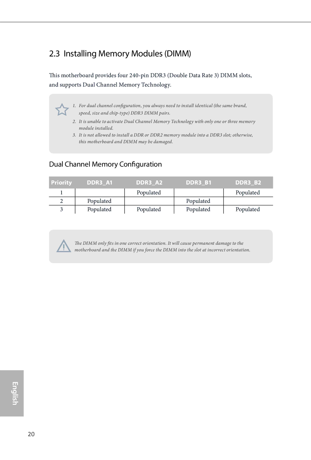 ASRock Z87 Extreme4 manual Installing Memory Modules Dimm, Dual Channel Memory Configuration 