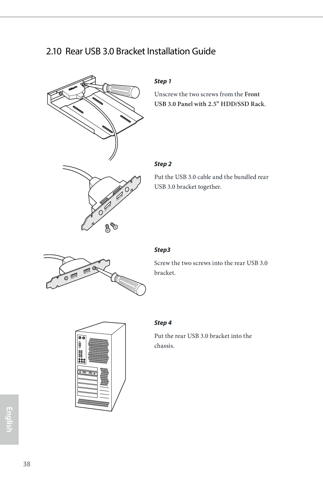 ASRock Z87 Extreme6 manual Rear USB 3.0 Bracket Installation Guide 