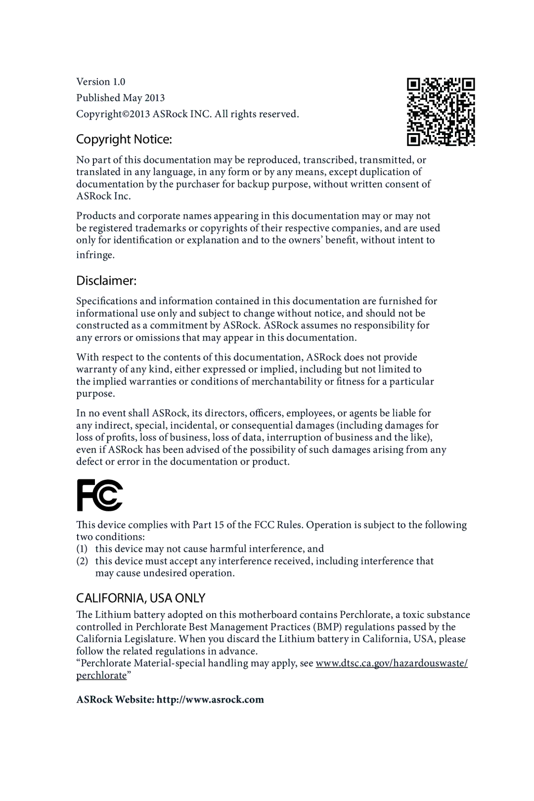 ASRock Z87 Extreme6 manual Copyright Notice, Infringe 