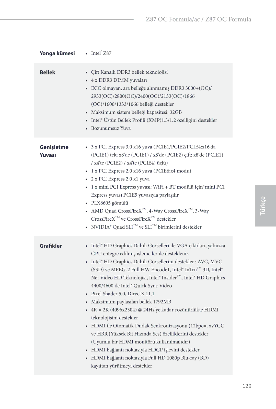 ASRock Z87 OC Formula manual 129 