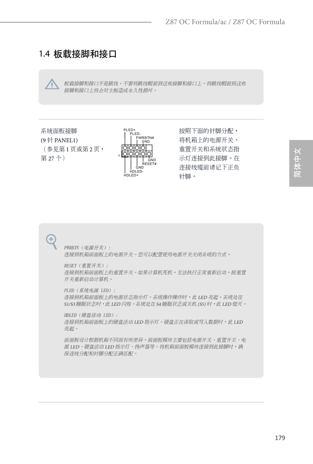 ASRock Z87 OC Formula manual 179, PANEL1 