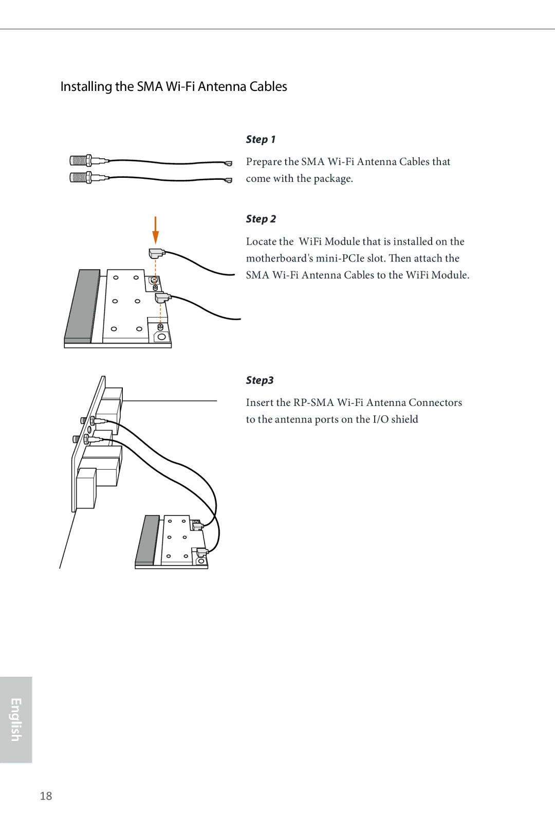 ASRock Z87 OC Formula manual Installing the SMA Wi-Fi Antenna Cables 